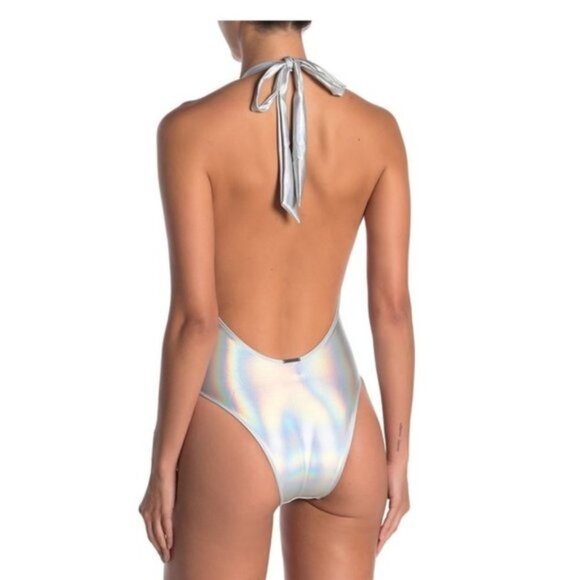 KENDALL AND KYLIE Plunge Halter One-Piece Swimsuit - Picture 2 of 5